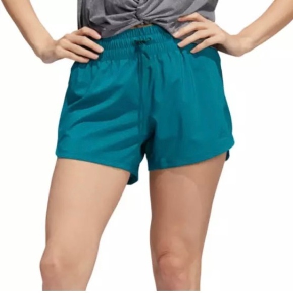 Adidas Women’s AeroReady training shorts size XL color is legacy teal NWT - Picture 2 of 12